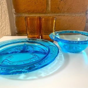 Tiara Glass Nursery Rhyme Child’s Dining Set